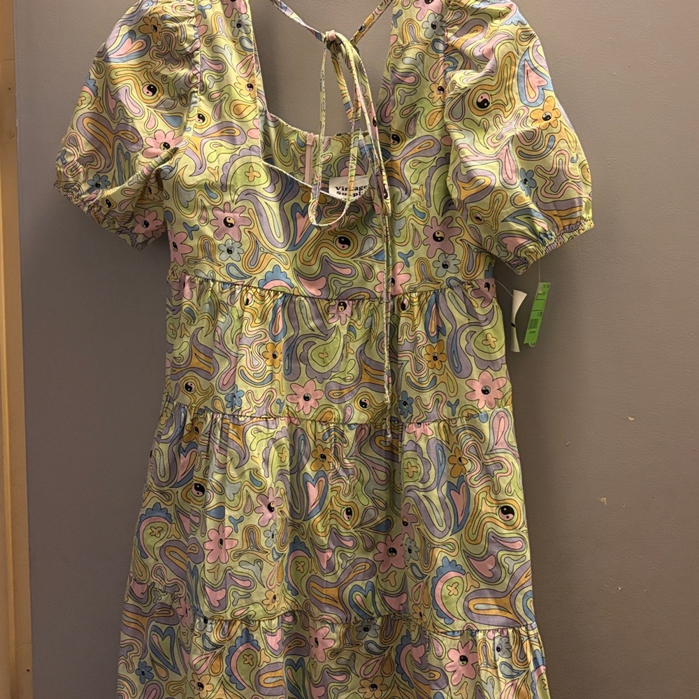 Vibrant Floral Swirl Casual Dress